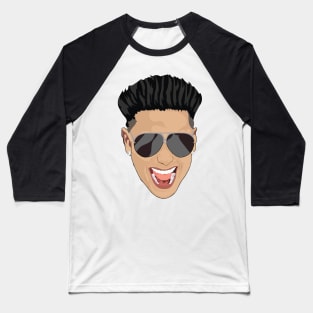 Pauly D Face sticker as seen on Jersey Shore Family Vacation Baseball T-Shirt